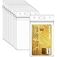 Wawasia 20 PCS Name Badge ID Card Holders, Clear PVC Dustproof Waterproof Resealable Zip Vertical Plastic Name Tag Holder