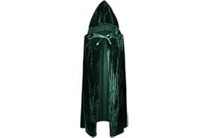 KSVFTB Green Cloak, Golden Velvet Fabric, 150 Cm, Suitable for Both Men and Women's Vampire Costumes, Halloween Devil Cloak, can be Used in Event Performances, Parties, and Festivals