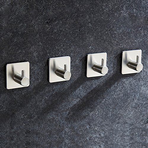 ZUNTO Handtuchhaken Haken Selbstklebend Bad und Küche Handtuchhalter Kleiderhaken Ohne Bohren 4 Stück - 2