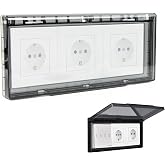 Wall Plug Box, Type 86 Waterproof Transparent Socket Cover, Self-Adhesive Switch Cover for Bathroom, Kitchen, Bedroom and Out