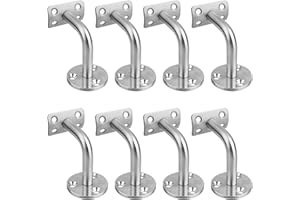 TSSS 8 PCS Stainless Steel Handrail Bracket, Heavy Duty Stair Bannister Handrail, Wall Mounted Handrail Banister Staircase Support for Wood and Steel Handrail, Max Load 60kg