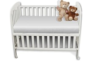 BRITISH HOME BEDDING 2 Pack Cot Bed Anti-Allergy, Breathable, Easy Care Fitted Sheets for Babies, Toddlers and Nurseries (White, Cot Bed - 70CM x 140CM)