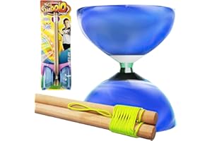 koolbitz LED Diabolo Toy for Kids - Light Up Juggling Toy Set with Wooden Control Sticks - Easy Spin Diabolo Playset, Beginner Circus Toy Set with Bright LED Light for Boys and Girls Ages 3+ Years