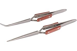 Silverline Tools 696669 - Pinzas de precisión, 2 piezas (162/165 mm) Multicolor