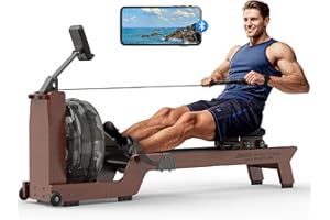 ‎JOROTO JOROTO MR380/MR390 Rudergerät für Zuhause, Klappbare Rudermaschine aus Eichenholz, 28L Vergrößerung des Wassertanks,158KG Gewichtskapazität mit Bluetooth Monitor, Telefon- und Tablet-Halterung