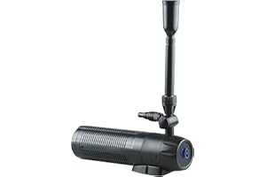 PondHero All in One Pond Pump and Filter 1000 | Includes Pump, Filter and UVC | 1000LPH | 13W UVC (1000LPH 13W UVC), Black