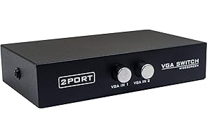 Duttek commutatore switch a 2 porte VGA 15 HDF (1 host 2 display/2 host 1 display), commutatore VGA a 2 vie, commutatore per PC, laptop, desktop, monitor, proiettore, TV