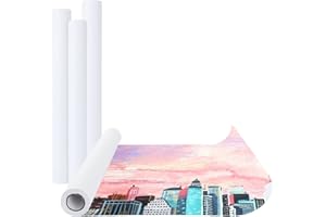 GOYADA - Lote de 4 rollos de papel blanco, 44 cm x 10 m/70 g, rollo de papel de dibujo, ideal para pinturas, papel de caballero, papel de regalo