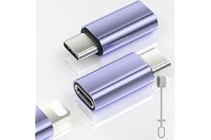 Zestiq 2 Pack Adaptador Lightning a USB C para iPhone 16/16 Pro/16 Pro Max/16 Plus/15/15 Pro, Samsung S24/S23, iPad, Soporta Carga y Transferencia de Datos, No para Audio/OTG/Auriculares, Morado