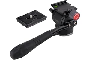 LEFTFOTO Mini Tripod Fluid Head,2 Way Fluid Head with Arca System Quick Release Plate,for DSLR Cameras and Video Cameras