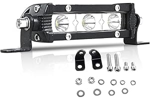 PICAA Fila Unica Barra luminosa a LED Fuoristrada 10.4 cm 15W Fari Led Trattore 12V 24V Spot Slim Impermeabile LED Luce da Lavoro per Auto Barca FUORI STRADA 4X4 SUV ATV UTV Camion (1PCS)