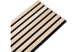 DECOON Panneau tasseaux bois fond noir 250 x 30 x 1cm lamelles chêne clair 0,75m2