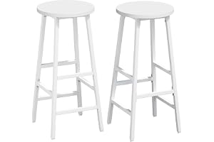 YOUDENOVA Barstol set om 2, köksstol i trä med metallram, stabil & platsbesparande, barstol med fotstöd, 71 cm hög, industrial stil, för kök, bardisk, matsal