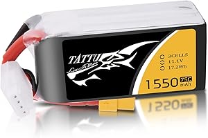 TATTU 3S lipo Batteria 1300mAh 3S1P 75C 11,1V RC Batteria Pack con spina XT60 per FPV Racing RC Quadcopter Elicottero
