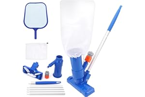 Seahelms Pool Bodensauger, Tragbarer Pool Reinigungsset Vakuum Kopf mit Beutel-Fischnetz für die Reinigung von Schwimmbecken-Teichbrunnen, Blättern, Schmut, Sand (A)