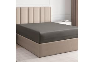 CGK UNLIMITED Spannbettlaken 180x200cm aus 100% Baumwolle - Bettlaken 180x200 für Matratzen bis zu 30 cm Höhe - Premium Bettwäsche aus 400 Fadenzahl Baumwolle - Einzelpackung Spannbetttuch 180x200 - Dunkelgrau