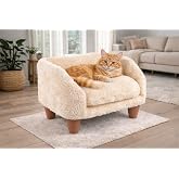 GOBYPET Peluş Kedi Koltuğu &ndash; Yumuşak ve L&uuml;ks Kedi K&ouml;pek Yatağı, &Ccedil;ıkarılabilir ve Yıkanabilir Kılıf, Rahat Minder, Evcil Dostl
