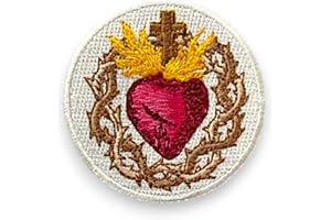 AMALRIC Patch Sacré Coeur de Jésus rond Blanc