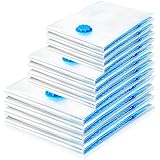 mizikuu Sac sous vide Vetement aspirateur, Lot de 12 Pièces Housse de rangement sous vide Réutilisable pour Rangement Vetemen