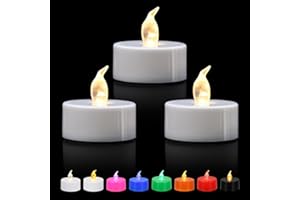 ERTYUI 12/24/50/100/200 Pack LED Tea Lights, Warm White Light, for Decoration
