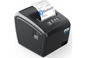 ‎POS VALLEY [Bluetooth-Drucker] 80 mm Thermisch für Belege mit Auto-Cut-Unterstützung Schublade, 260 mm/s, mit Ethernet-LAN-Anschluss, USB Bluetooth, unterstützt Windows/Android/Mac/Linux/ChromeOS/ESC/POS - POS