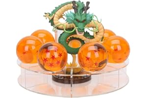 NEBAI · LESEN Harz Shenron Figur Shenlong Statue Set 3.5cm Kristallkugeln und Ständer mit Geschenkbox für Home Decoration