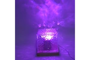 DPOFIRS Kryształowa Lampa Stołowa, USB RGBW 16 Kolorów Dynamiczne światło Fali Wodnej z 4 Trybami, Akrylowa Lampka Nocna dla Dzieci Sypialnia Salon Akademik College Party Christmas Decor