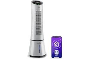 Klarstein 4-in-1: Smart Luftkühler, Ventilator, Luftbefeuchter & Ionisation I 6 L Wassertank, Oszillation, 30 W, 210 m³/h, Timer I Klimagerät ohne Abluftschlauch, Mobiles Klimagerät, Silber