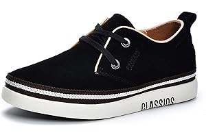 Meidiastra Scarpe da uomo rialzate 5.3 CM Scarpe Sportive con Lacci in Pelle da Uomo Scarpe da Skate