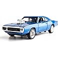 VARIYA ENTERPRISE Alloy Metal Pull Back Die-cast Car 1:32 Fast and The Furious Dodge Charger Diecast Metal Pullback Toy car with Openable Doors, Light Music Boys Gifts Toys for Kids -Blue