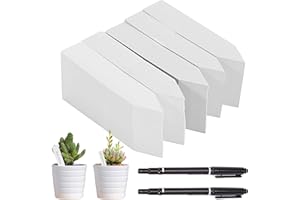‎GIUGIO Giugio 500 Stück Pflanzenschilder, Kunststoff Pflanzenetiketten, Weiß Pflanzenstecker Stecketiketten, Wetterfest Gartenetiketten mit 2 schwarzen Filzstiften für draussen Garten Pflanzen Blumen (weiß)