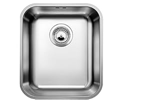 BLANCO SUPRA 340-U – Évier pour Meubles Bas de 40 cm de Large – Sous Plan – Finition Inox Brossé – 518199