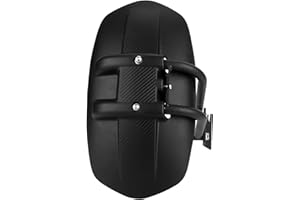 Alvinlite Garde-boue arrière de moto universel en ABS et acier inoxydable, noir