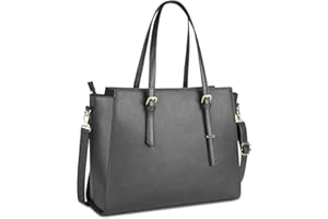 NEWHEY Handtasche Damen Shopper Damen Große Schwarz Gross Laptop Tasche 15.6 Zoll Elegant Leder Umhängetasche für Büro Arbeit Schule