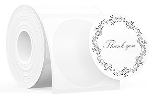 ‎SUPVAN SUPVAN Etiketten selbstklebend wasserfest für T50M Etikettendrucker (φ50 mm), 150 pro Rolle, schwarz auf weiß