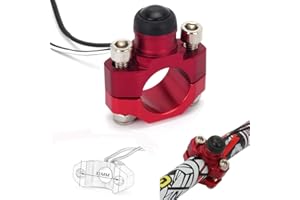 JFG RACING Interruttore Manubrio 22mm,Pulsante On Off Moto Interruttore Spegnimento con Piastra di Montaggio Posteriore per ATV Dirt Pit Bike Scooter Quad con Manubrio da 7/8"22mm-Rosso