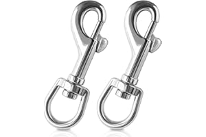 AURIIKOOP Moschettoni Girevoli Gancio, 2 Pezzi Gancio Girevole per Guinzaglio, Moschettone per Cani, Per Cane Gatto Piccolo Animale Domestico, Guinzaglio e Corda, Gancio per Bandiera, per Tenda, Barca da Pesca