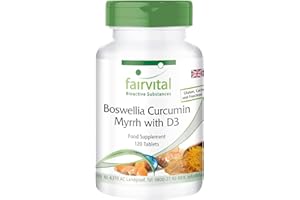 Fairvital | Boswellia Curcumin Myrrh with D3 - HIGH Dosage - 120 Tablets