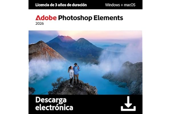 Adobe Photoshop Elements 2026 | Licencia de 3 años |1 Dispositivo | 1 Usuario |PC/Mac |Descarga Digital