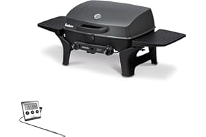 Enders MH-Online Gasgrill URBAN PRO - Set inkl. Fleischthermometer - massiver Gussrost, Gasgrill 2 Brenner Edelstahl - Camping Gasgrill - Camping Grill - Gasgrill Tischgrill, Kleiner Gasgrill Balkon
