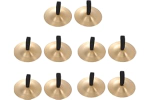 Vaguelly 10 cialde per dita in rame, per danza del ventre, con bagni elastici, strumento musicale per bambini e adulti, ideale per feste ed eventi di danza