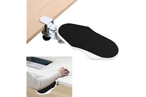 Yiomxhi Ergonomiczne podparcie podłokietnika do biurka komputerowego, obrotowy o 180°, zacisk na podłokietnik, podpórka pod łokieć, do domowego biura, łatwe pisanie i łagodzenie bólu, kolor biały