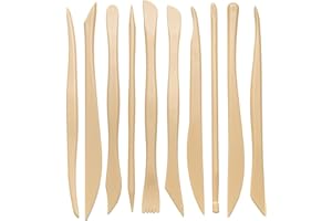 OWNFEEL Clay Sculpting Tools for Artists - Double-Ended Durable Pottery Modelling Craft Kit for Ceramics Artwork, Assorted Head Shapes for Enhanced Techniques Creativity & Imagination (Wood)