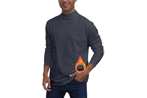 Halfword Męskie topy z długim rękawem, golf, termiczne, sweter, sweter, polarowa, ciepła bielizna, podstawowa, na co dzień, zwykły, regularny krój