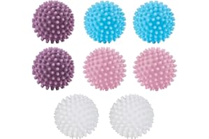 XUJINSONGG Set di 8 Pezzi,Dell'Asciugatrice,Per Asciugare, Palline Lavabili Riutilizzabili, Palline per Asciugatrice per Lavatrice, Balle dell'Asciugatrice per Lavaggio Morbido e Fluffier