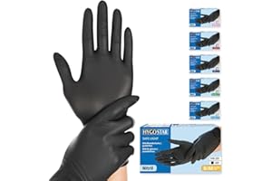 FRANZ MENSCH Hygostar Nitrilhandschuhe Safe Light | puderfrei, schwarz, 8/M, 24cm, 100 Stück, Einweghandschuhe, Einmalhandschuhe, in Gr. XS, S, M, L, XL & XXL verfügbar