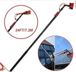 Perche Nettoyage Panneaux 3 6m 9m Telescopique Brosse De Nettoyage Solaire Pour Nettoyage Panneaux Solaires Window Clean 24ft 7 2m Amazon Fr Cuisine Maison