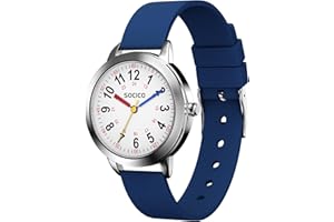 SOCICO Montre Enfant Apprentissage Éducative pour Fille Garçon,30M /3ATM Étanche Time Teacher Analogique Montres Bracelet pour Garçon