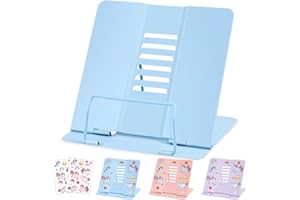 WuGU Leggio in Metallo per Libro, Regolabile Leggio Libri, Multifunzione Leggio Libri con adesivo per Libri per Libri, Cuochi, Ricette, iPad