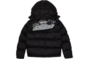 YIJEE YiLianDa Giubbotto Trapstar Giubbotto Invernale Uomo Giacca Trapstar Shooters Leggero con Logo Stampato Unisex Giubbino Casual Zip Piumino Maniche Lunghe con Cappuccio XS-XL